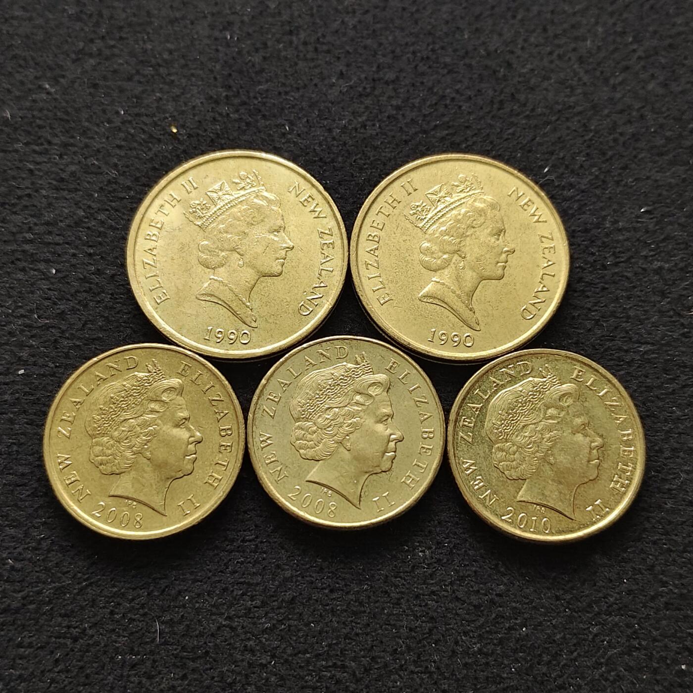 【全场包邮】纯粹捡漏拍486场（免费代拍第23场） 新西兰各年份1-2元高值币5枚一组