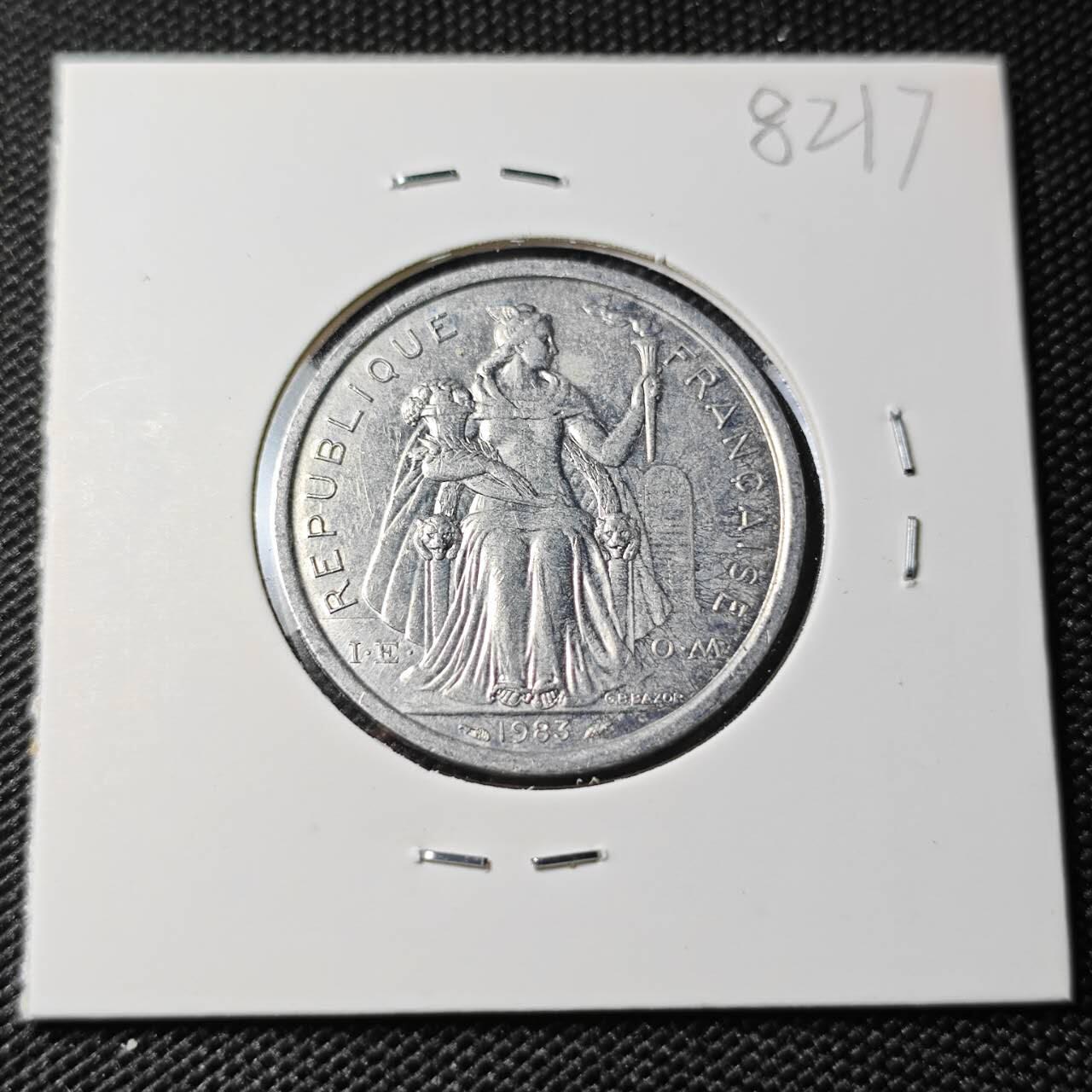 KK钱币收藏小铺 第382期  2月预留时间 周末发货  1983新喀里多尼亚2法郎