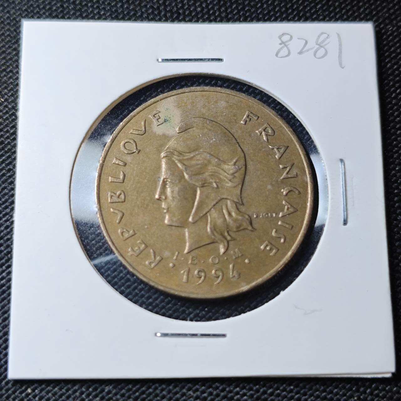 KK钱币收藏小铺 第382期  2月预留时间 周末发货   1994新喀里多尼亚100法郎