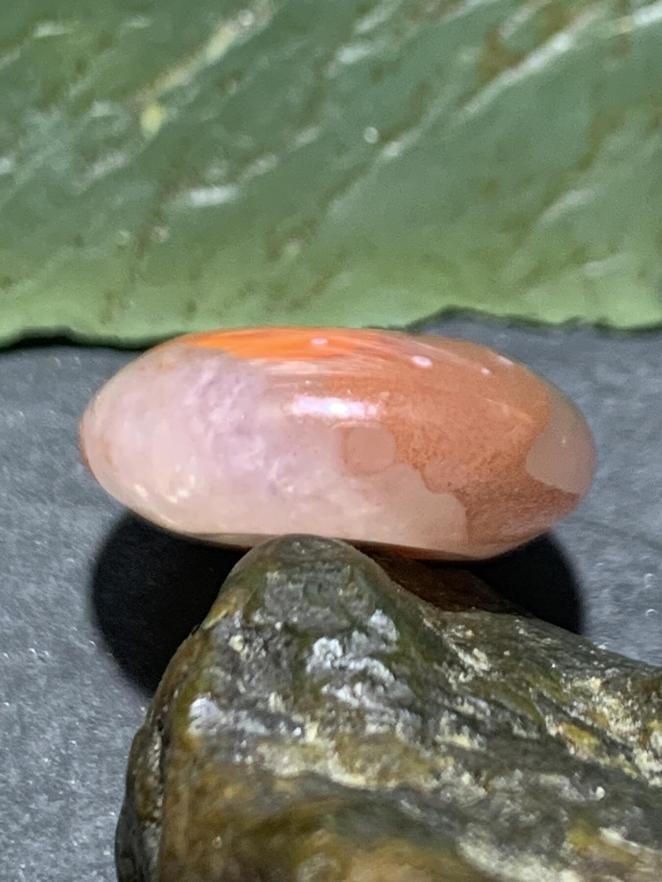 精美川料南红玛瑙冰飘柿子红小平安扣一个，