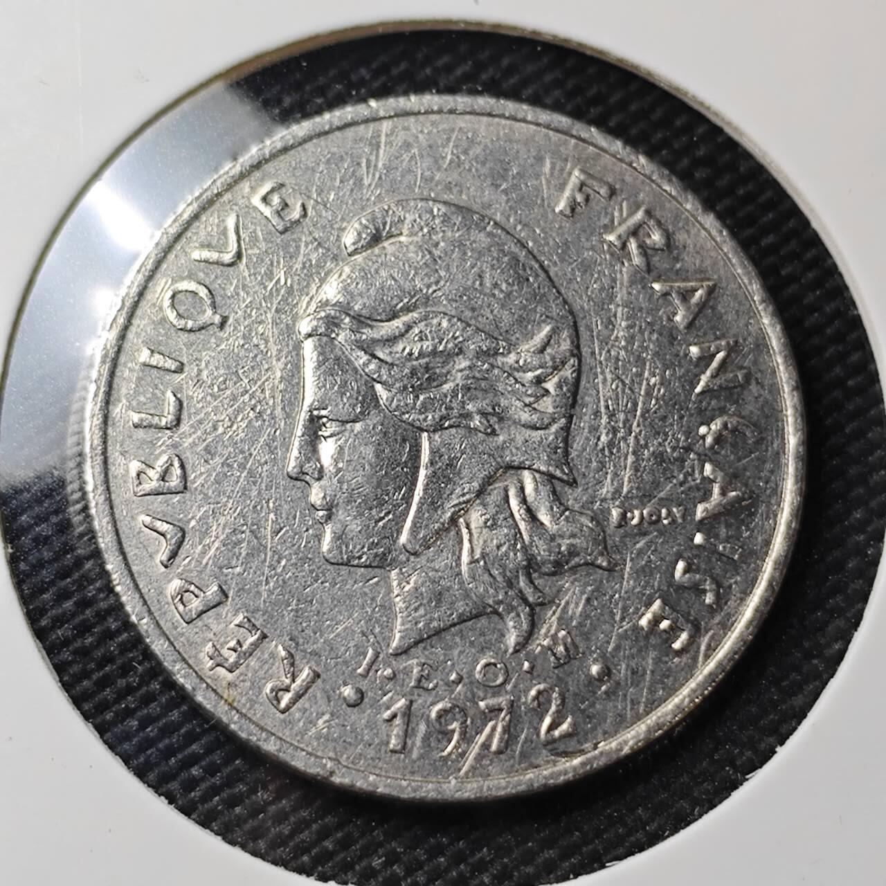 KK钱币收藏小铺 第382期  2月预留时间 周末发货  1972新喀里多尼亚20法郎