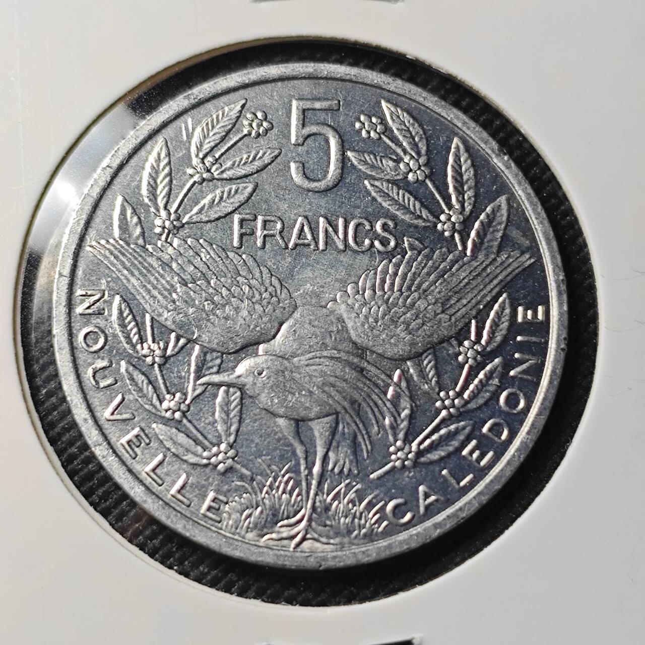 KK钱币收藏小铺 第382期  2月预留时间 周末发货 1994新喀里多尼亚5法郎