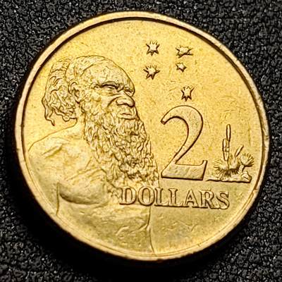 泉币菌-第148场-精品福利场 - 高币值 美品 澳大利亚12澳元铝青铜币 伊丽莎白二世 土著长者 21MM 