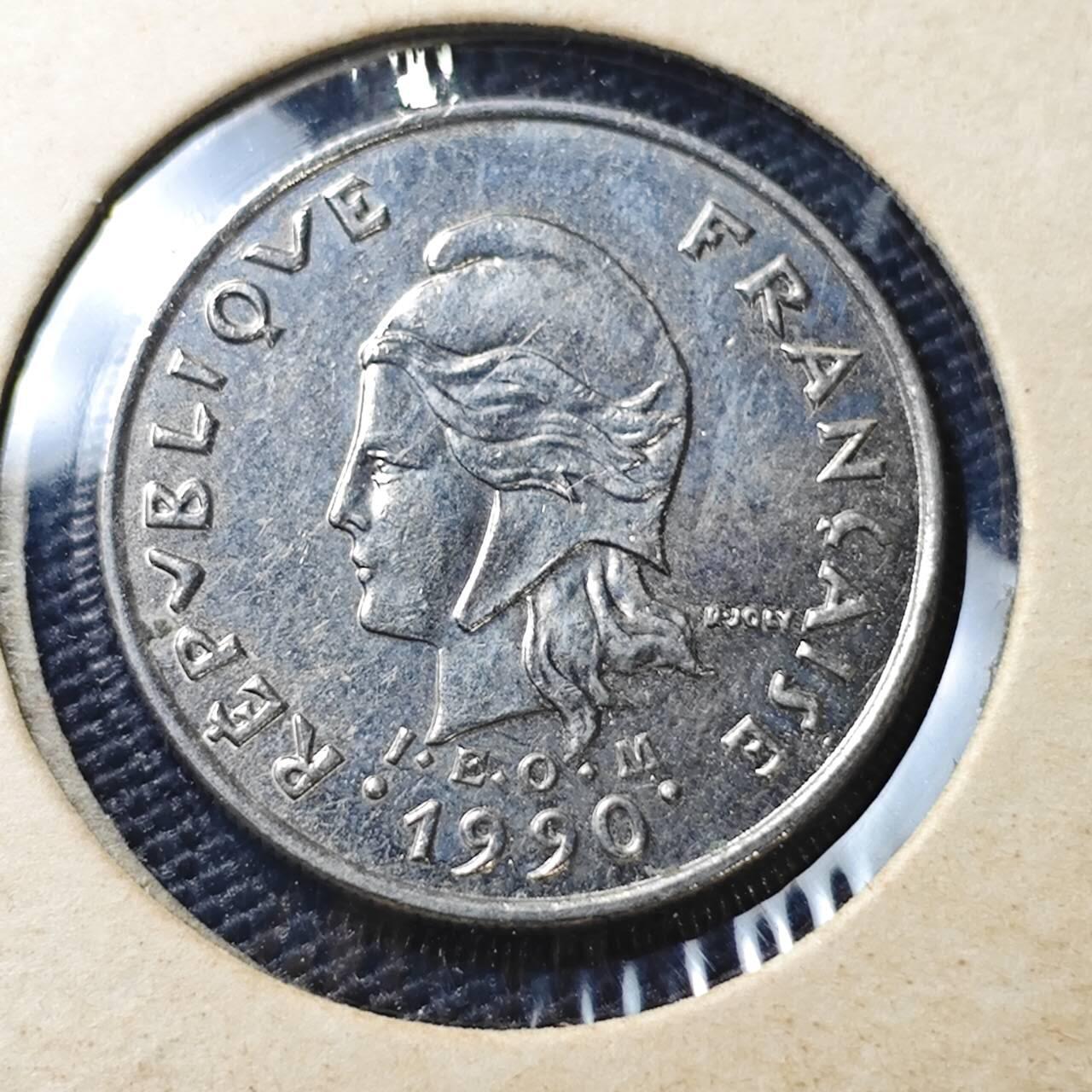 KK钱币收藏小铺 第382期  2月预留时间 周末发货 1990新喀里多尼亚10法郎