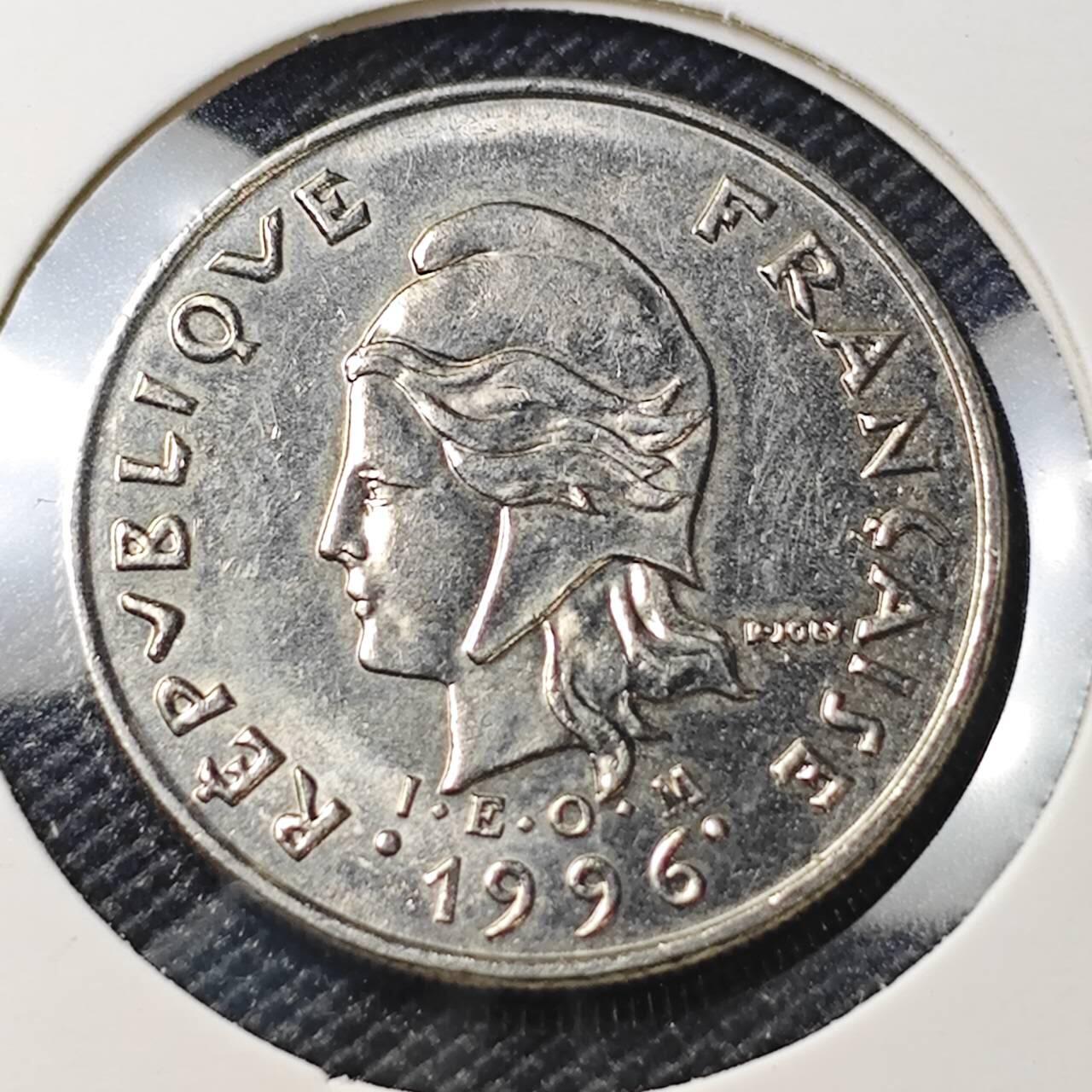 KK钱币收藏小铺 第382期  2月预留时间 周末发货  1996新喀里多尼亚10法郎