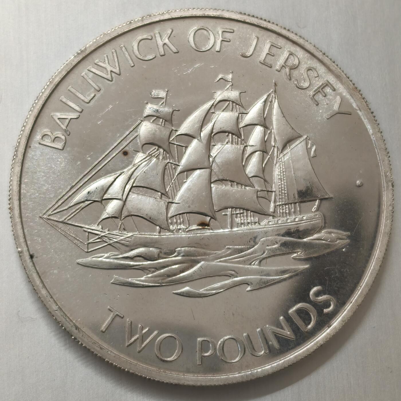 老蟹的宝藏🏴‍☠️ V 泽西岛1972年2镑银币Silver (.925) Weight	21.64 g