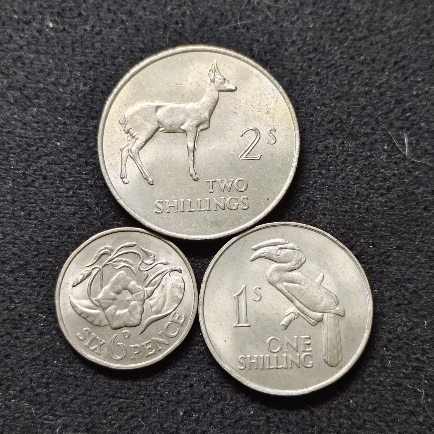 【全场包邮】纯粹捡漏拍486场（免费代拍第23场） 赞比亚1964年独立首版3枚套币 BU品相