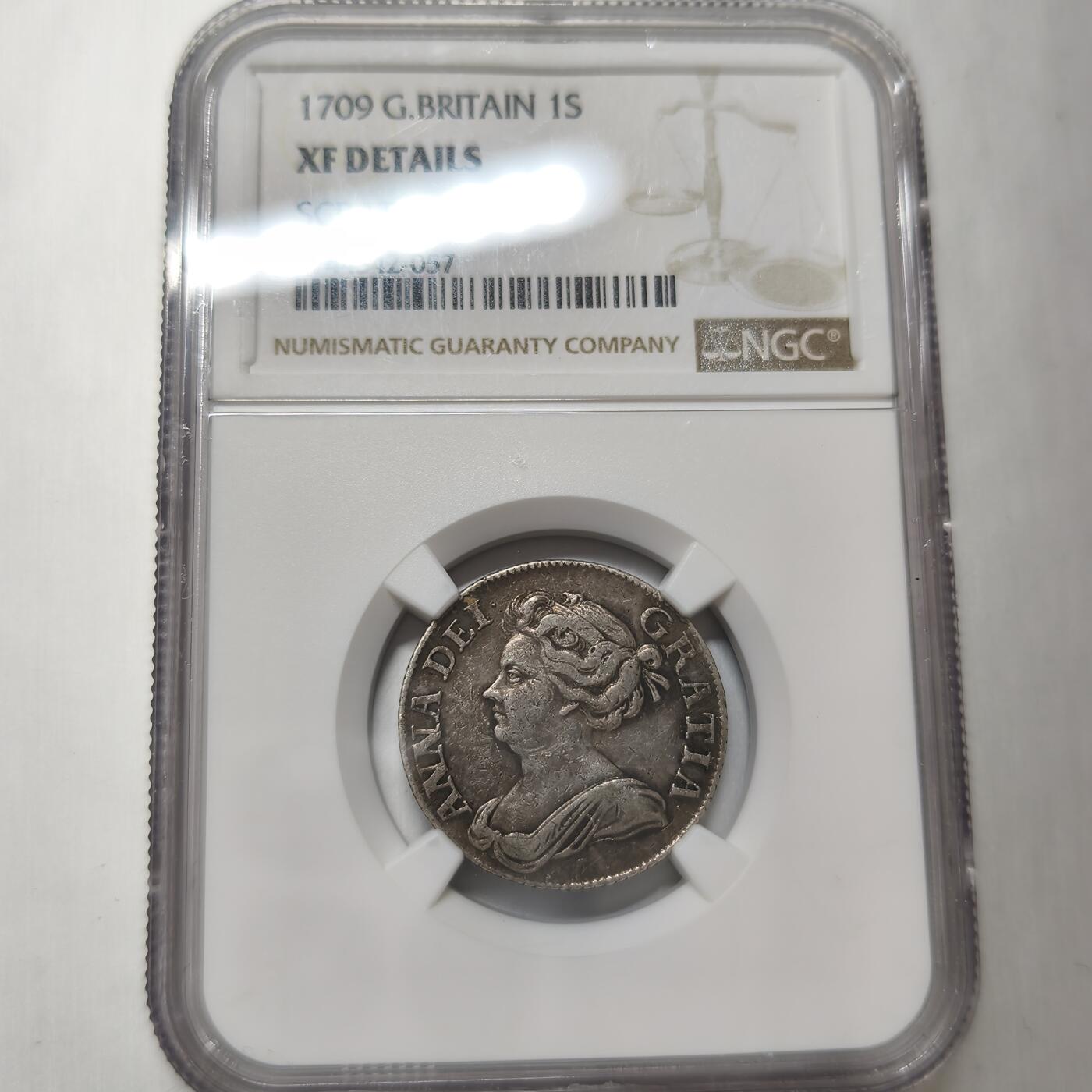老蟹的宝藏🏴‍☠️ V NGC XFD 英国1709年安妮女王1先令