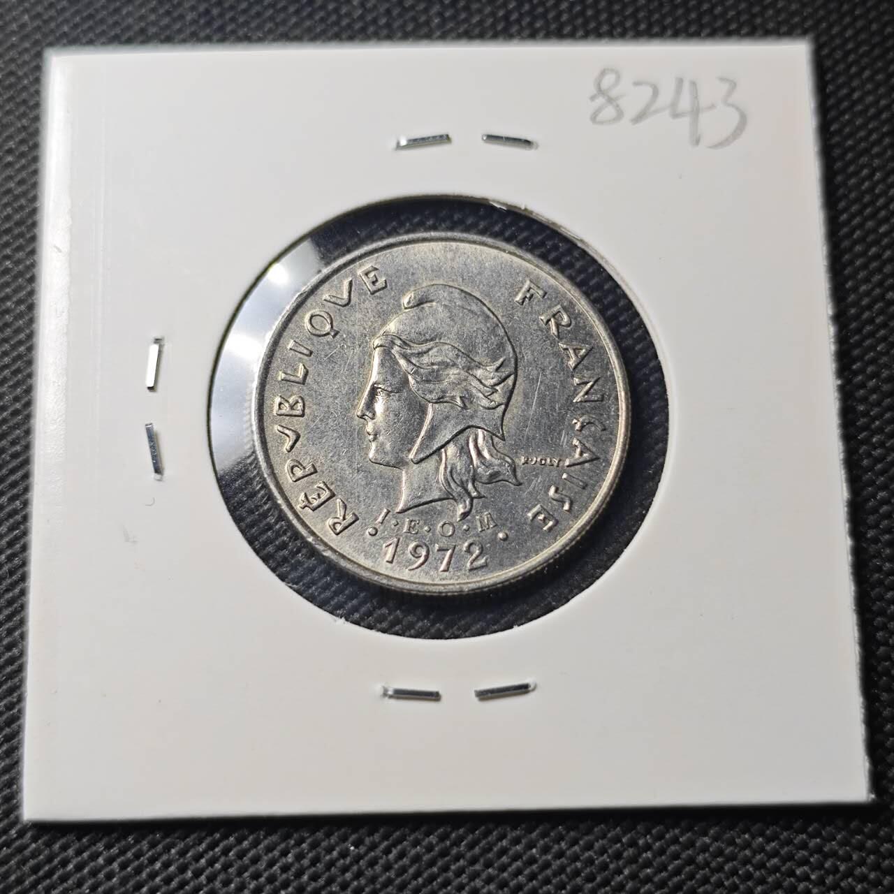 KK钱币收藏小铺 第382期  2月预留时间 周末发货 1972新喀里多尼亚10法郎