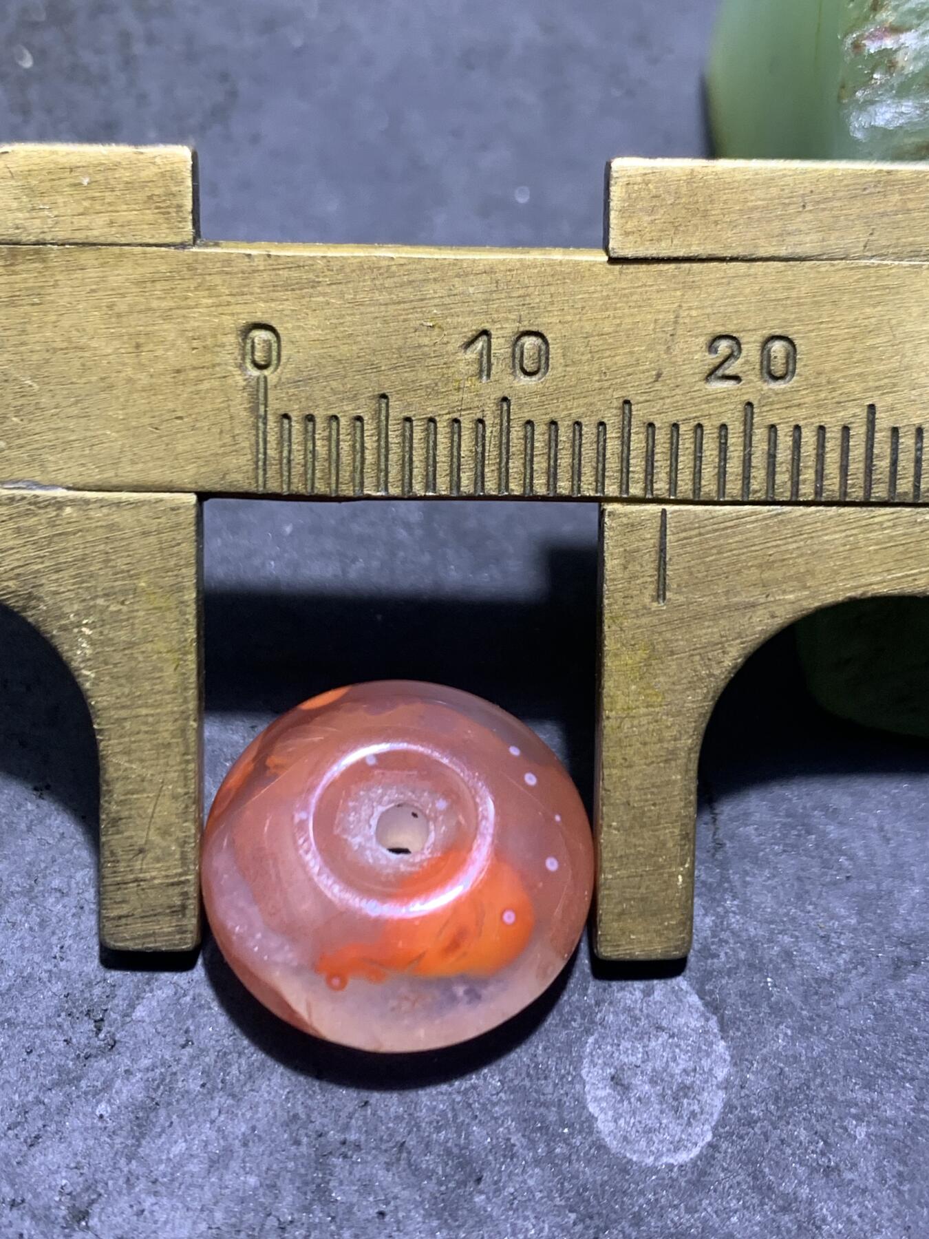 精美川料南红玛瑙冰飘柿子红小平安扣一个，