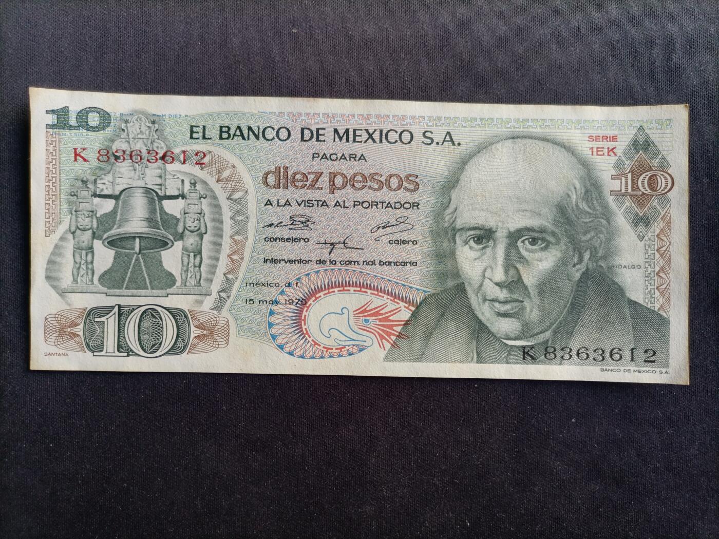 【游宝拍卖】乙巳蛇年97期 周六集拍 墨西哥-10比索【近新品相AU-】