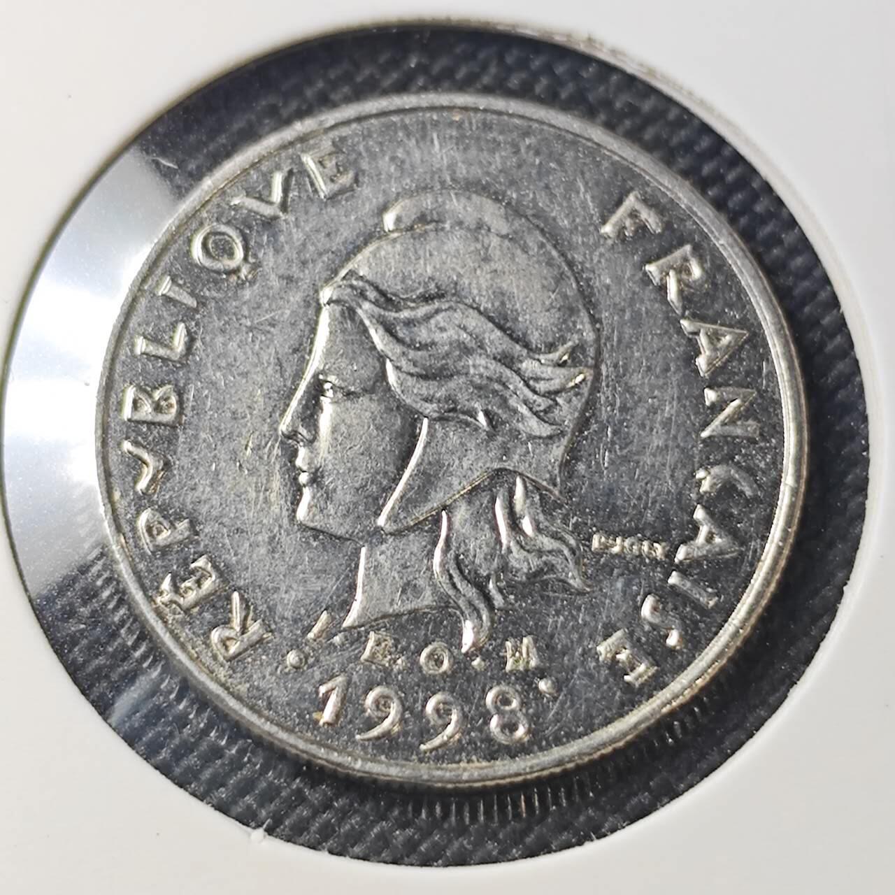 KK钱币收藏小铺 第382期  2月预留时间 周末发货 1998 新喀里多尼亚10法郎