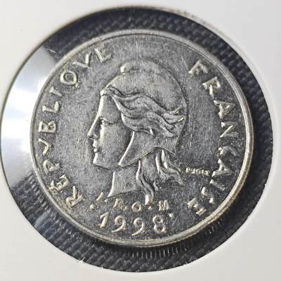 KK钱币收藏小铺 第382期  2月预留时间 周末发货 - 1998 新喀里多尼亚10法郎