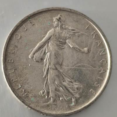 老蟹的宝藏🏴‍☠️ V - 法国1968年5法郎银币Silver (.835) Weight	12 g