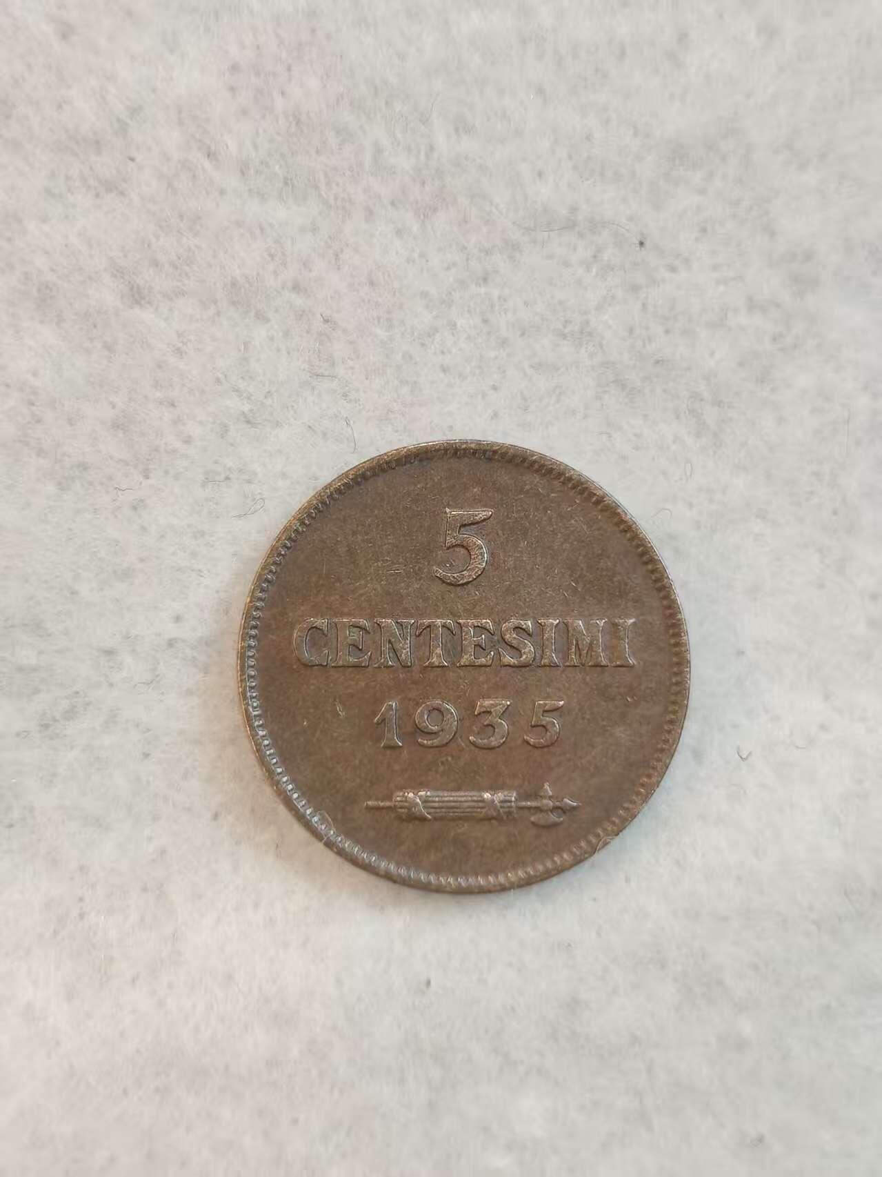 G&W世界散币，银币处理专场（第39场） 圣马力诺1937年5分