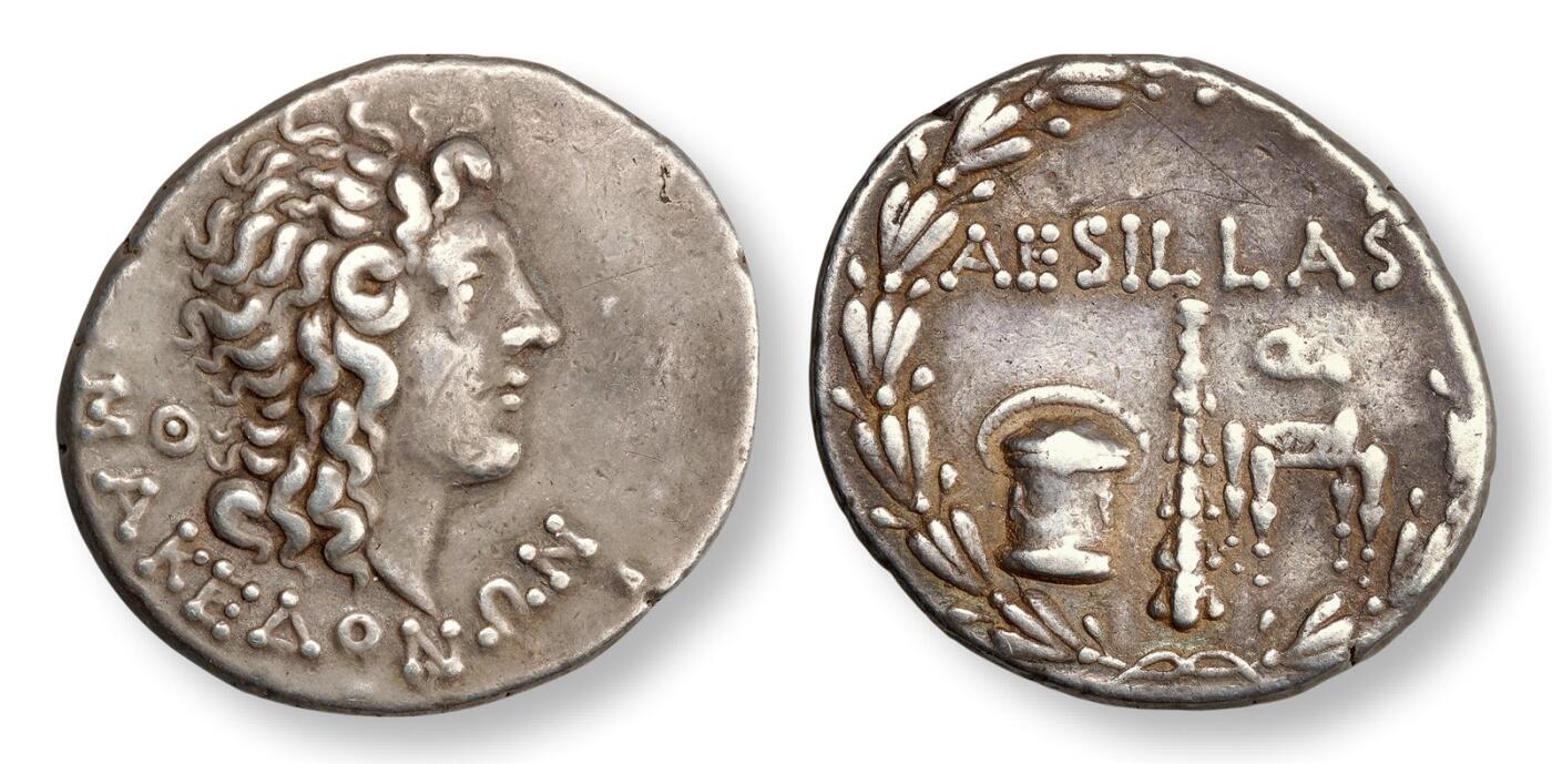 中贸圣佳2025年秋季拍卖会 众妙 约公元前93年-公元前87年 阿波罗公羊角四德拉克马银币