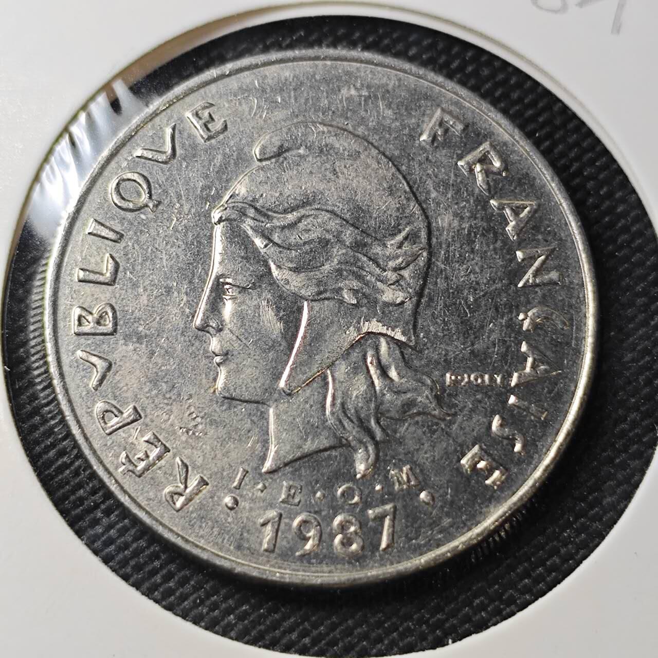 KK钱币收藏小铺 第382期  2月预留时间 周末发货 1987新喀里多尼亚50法郎