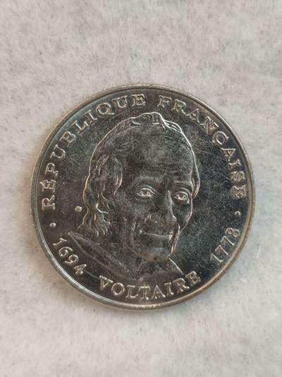 G&W世界散币，银币处理专场（第39场） - 法国1994年5法郎 伏尔泰诞辰300周年