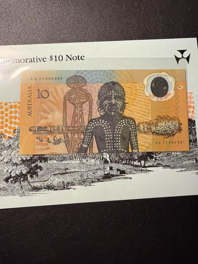 第14期 库存低价起拍 - 澳大利亚1988年10 纪念钞 AA冠带原册 无4 全新unc