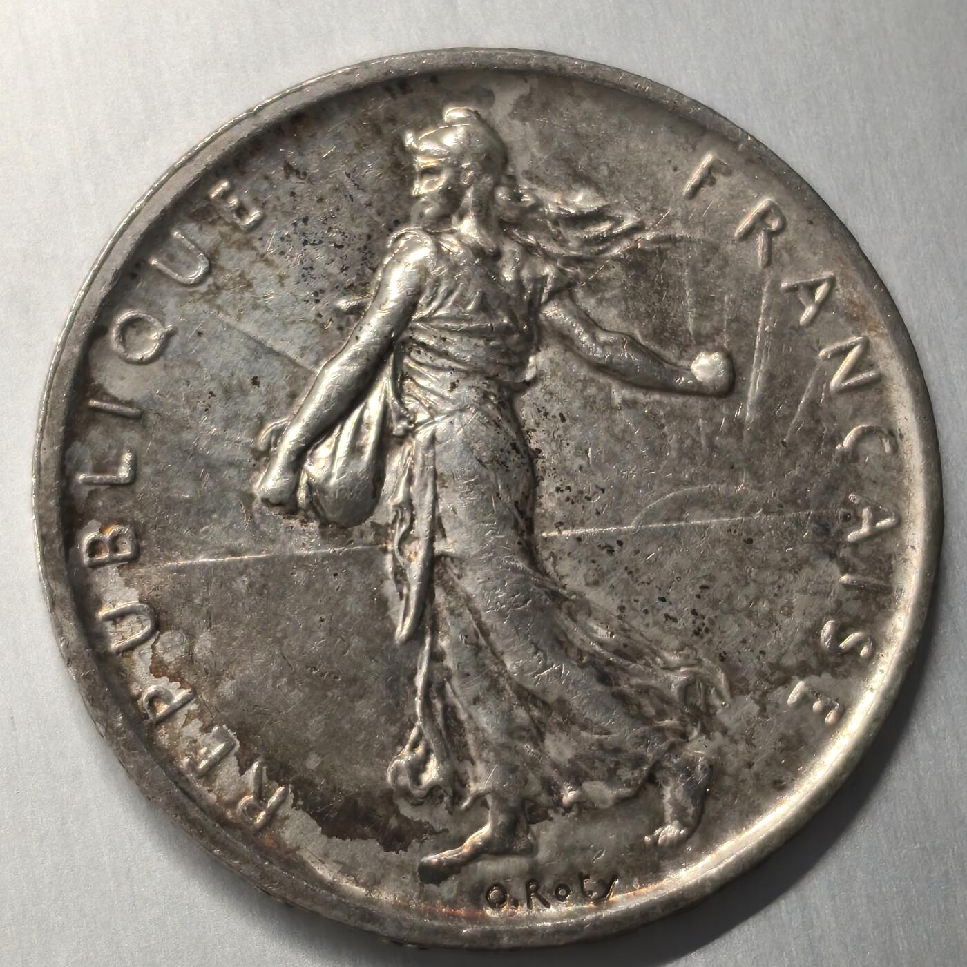 老蟹的宝藏🏴‍☠️ V 法国1960年5法郎银币Silver (.835) Weight	12 g