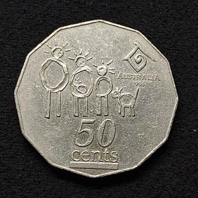 【全场包邮】纯粹捡漏拍486场（免费代拍第23场） - 澳大利亚1994年50分国际家庭年纪念币