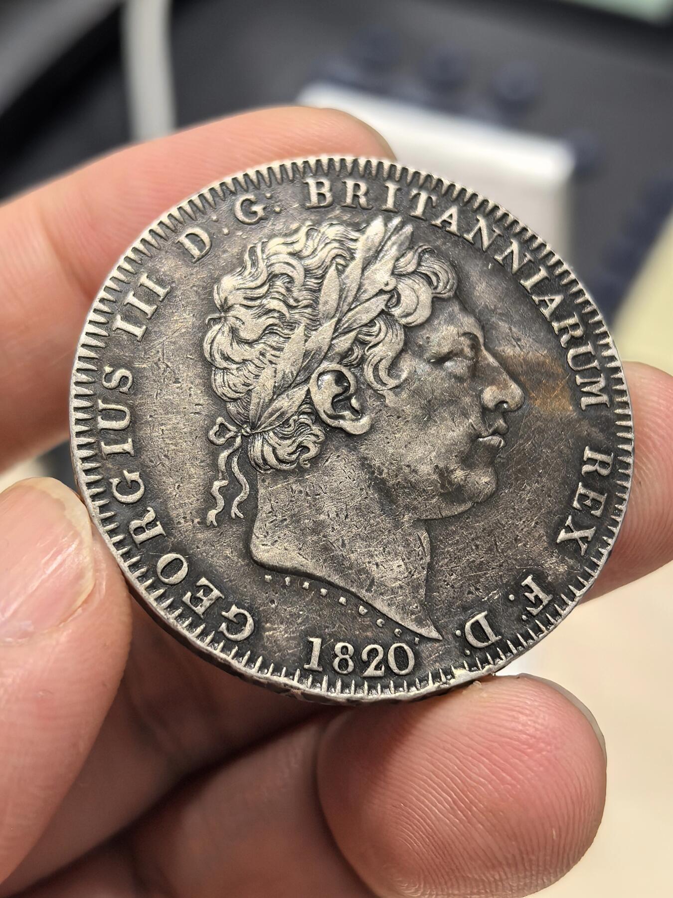 博洋堂世界钱币拍卖第153期（全场包邮） 英国1820年乔治三世马剑克朗银币