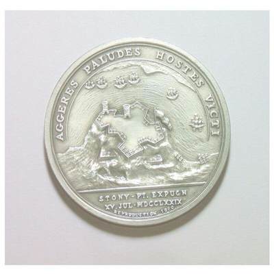 美国纪念1779年 独立战争斯托尼堡垒之战高浮雕精制大铜章 40MM - 美国纪念1779年 独立战争斯托尼堡垒之战高浮雕精制大铜章 40MM