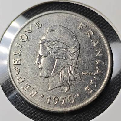KK钱币收藏小铺 第382期  2月预留时间 周末发货 - 1970新喀里多尼亚20法郎