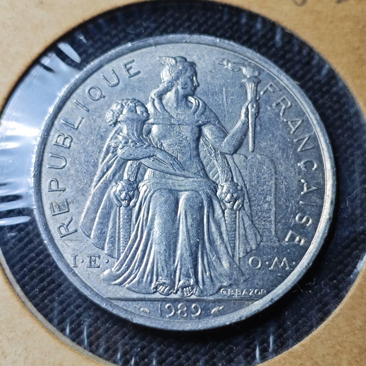 KK钱币收藏小铺 第382期  2月预留时间 周末发货  1989新喀里多尼亚5法郎