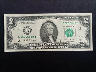 【游宝拍卖】乙巳蛇年97期 周六集拍 - 美国-2美元【SERIES-2017A 全新UNC】