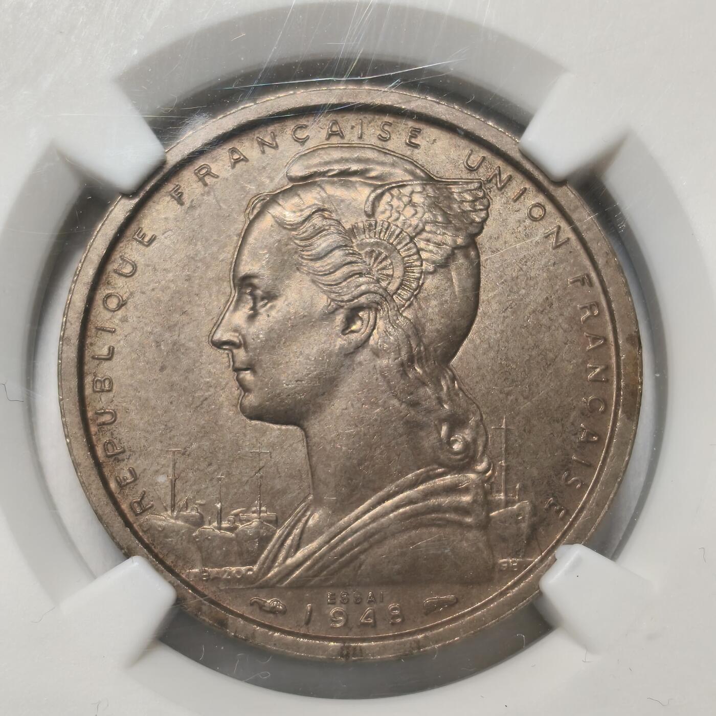 老蟹的宝藏🏴‍☠️ V NGC MS63 圣皮埃尔和密克隆1948年2法郎