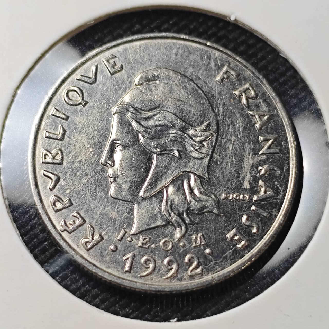 KK钱币收藏小铺 第382期  2月预留时间 周末发货 1992新喀里多尼亚10法郎