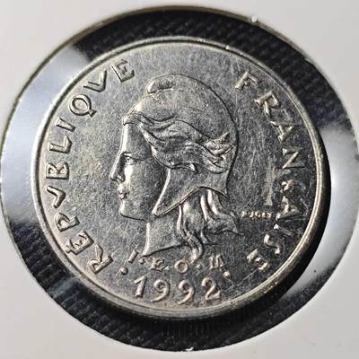 KK钱币收藏小铺 第382期  2月预留时间 周末发货 - 1992新喀里多尼亚10法郎