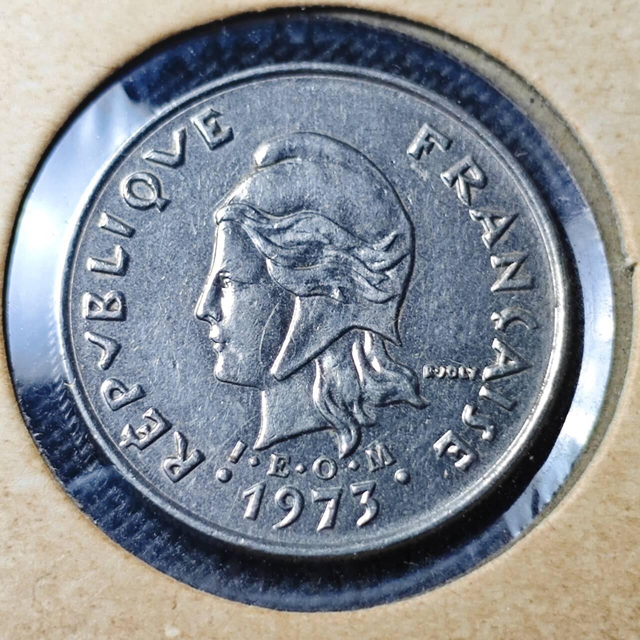 KK钱币收藏小铺 第382期  2月预留时间 周末发货 1973 新喀里多尼亚10法郎