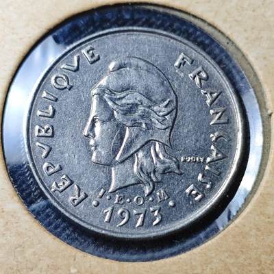 KK钱币收藏小铺 第382期  2月预留时间 周末发货 - 1973 新喀里多尼亚10法郎