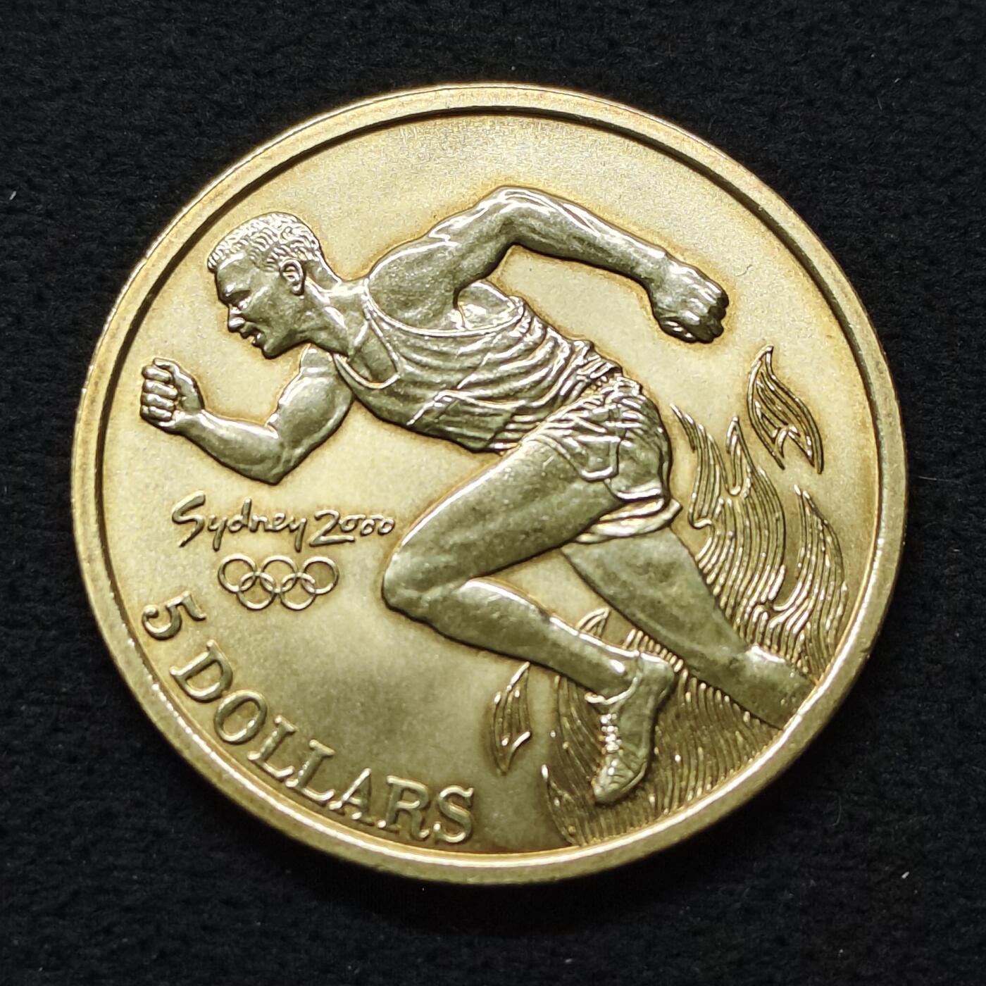 【全场包邮】纯粹捡漏拍486场（免费代拍第23场） 澳大利亚2000年5元悉尼奥运会田径纪念币