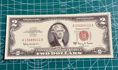 【礼羽收藏】🌏世界钱币拍卖第116期 - 63年红印2美元首发unc品相