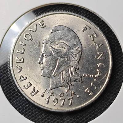 KK钱币收藏小铺 第382期  2月预留时间 周末发货 - 1977新喀里多尼亚20法郎 