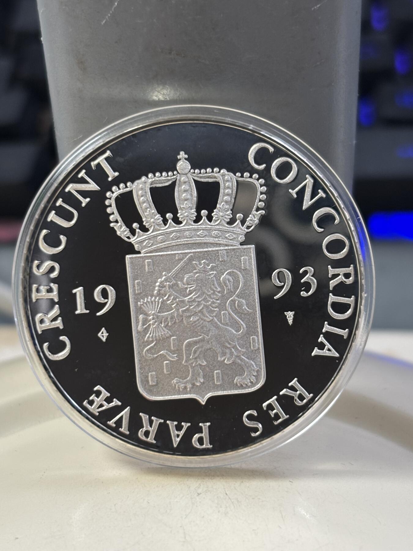 第185期拍卖 荷兰1993年1杜卡特精制银币 1816年杜卡特复刻 盒证全 28.25克873银