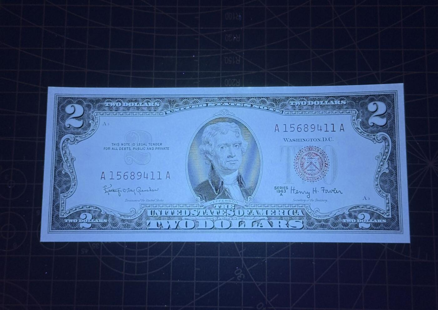 【礼羽收藏】🌏世界钱币拍卖第116期 63年红印2美元首发unc品相