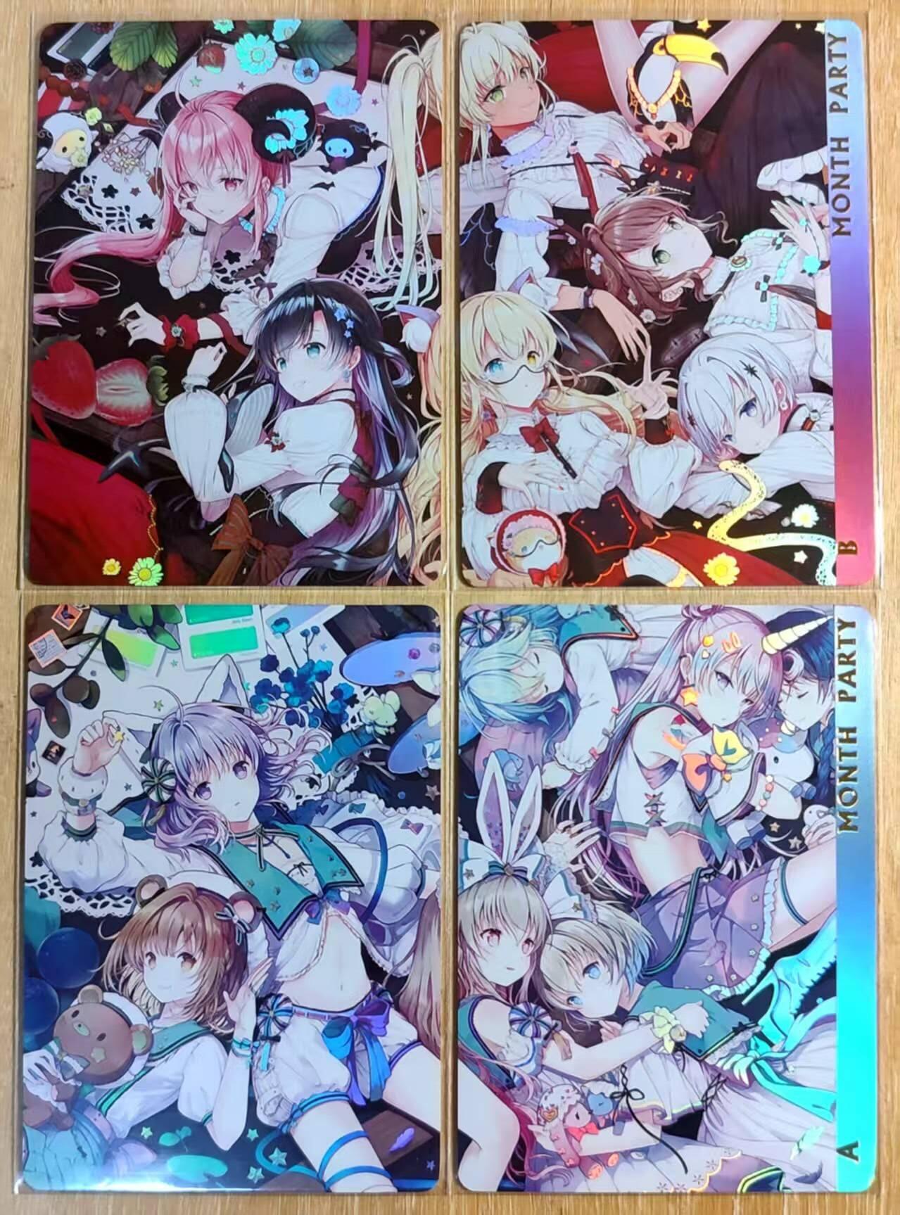 龙虎卡牌-六八场（无佣金，周六结拍，欢迎送拍） 彩闪4张 京珞-月历少女合集 拼图卡2对
