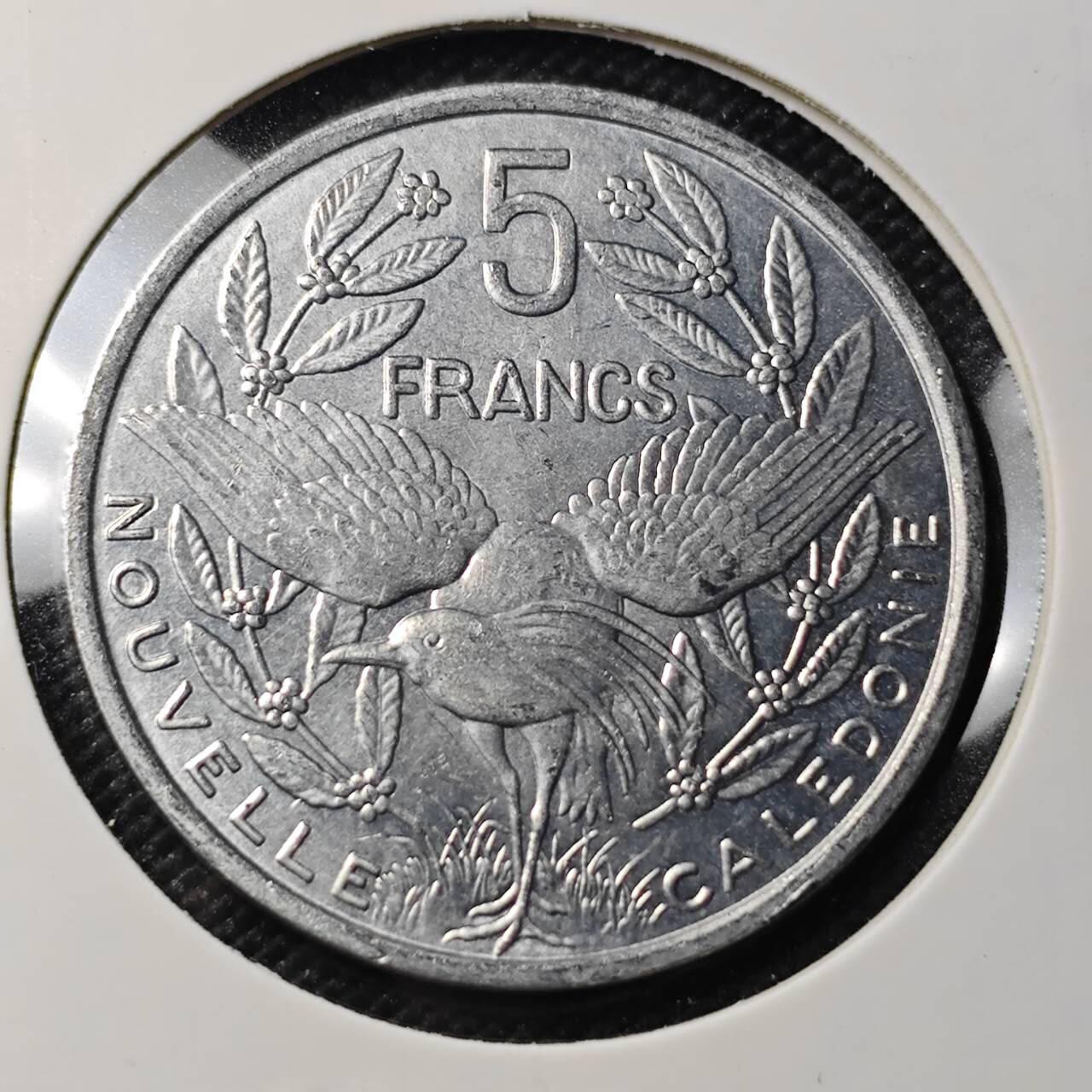 KK钱币收藏小铺 第382期  2月预留时间 周末发货 1992新喀里多尼亚5法郎