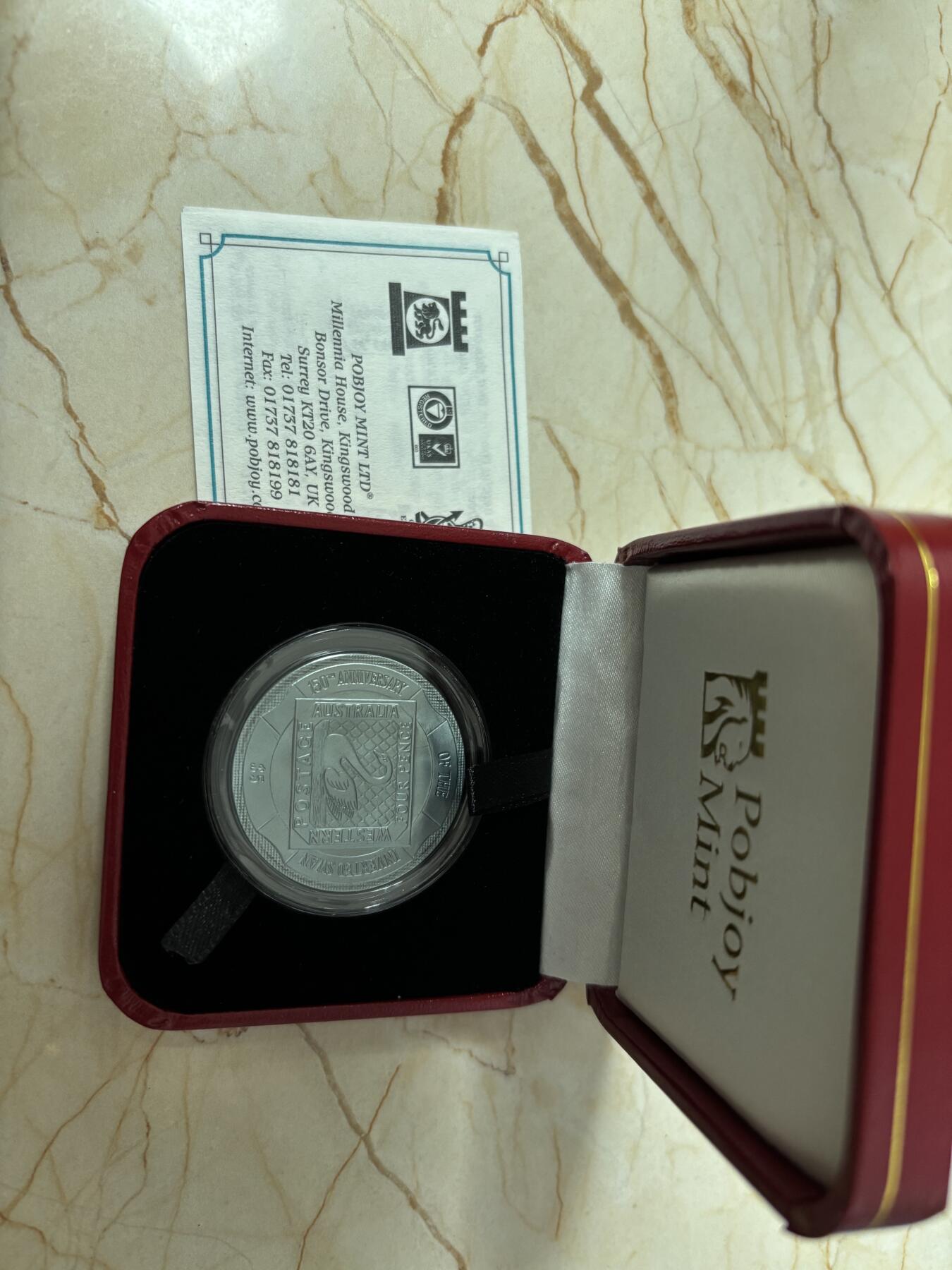 第186期拍卖 英属维尔京群岛2005 年倒天鹅邮票 青色 钛币 纪念币，10g，36.1mm，发行量7500枚