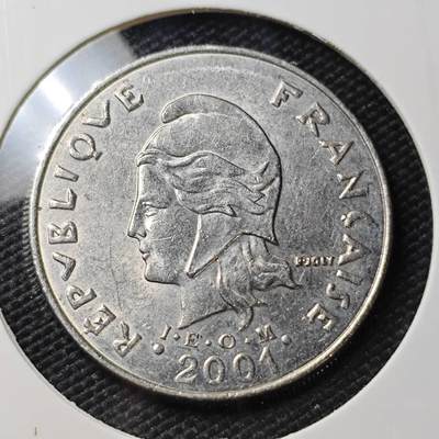 KK钱币收藏小铺 第382期  2月预留时间 周末发货 -  2001法属波利尼西亚20法郎