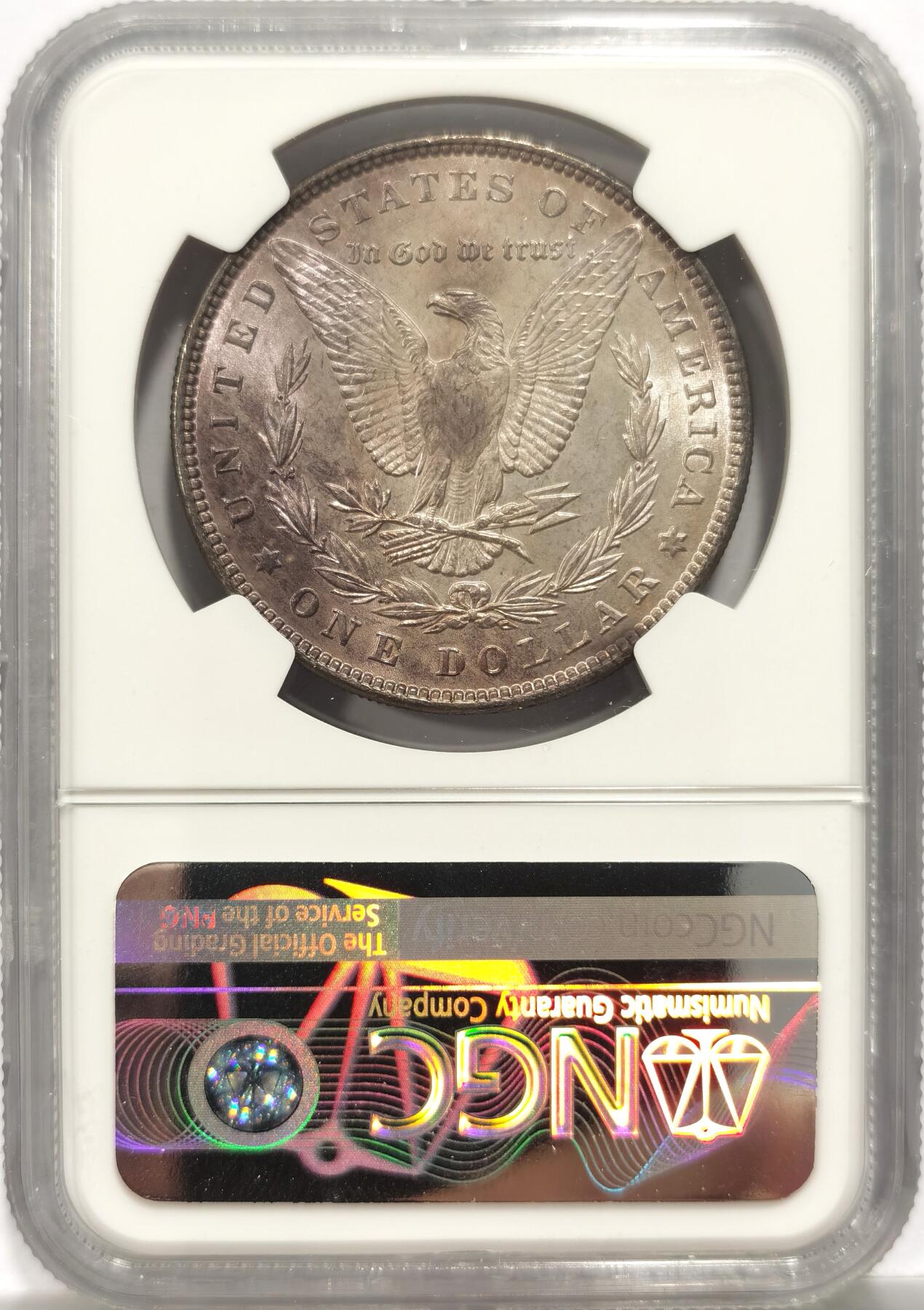 博洋堂世界钱币拍卖第153期（全场包邮） NGC MS64 美国1887年摩根银币，梦幻紫罗兰彩，彩不遮光，双面转光好品。