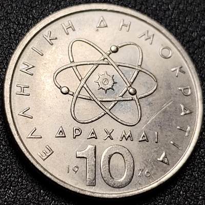 泉币菌-第150场-精品福利场 - 1976年 希腊10德拉克马铜镍硬币 26MM