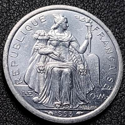 泉币菌-第149场-精品福利场 - 1993年 波利尼西亚1法郎铝币 23mm 大洋洲