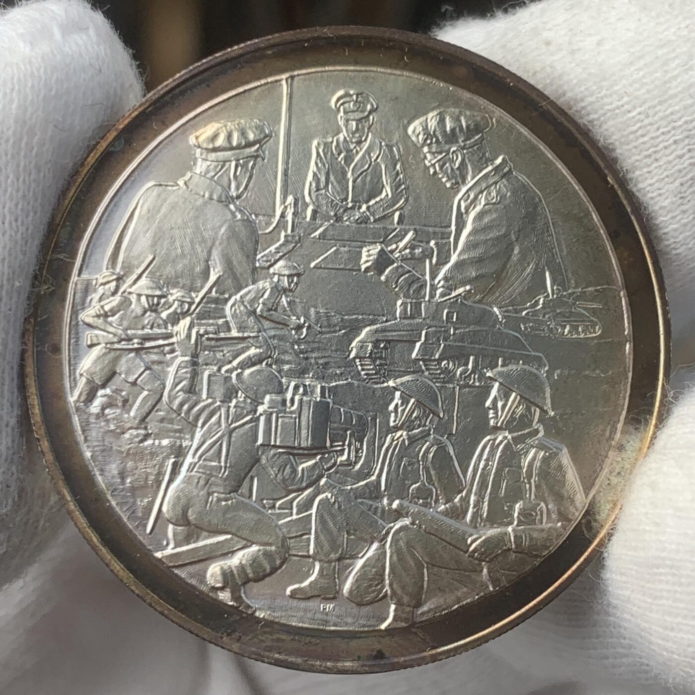 掌中浮雕-藏着的欧洲第046场 1976年英国陆军元帅二战名将蒙哥马利纪念银章，38.56mm，28.7g，原盒带标签