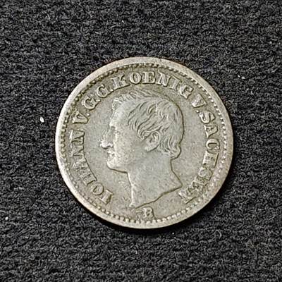 【全场包邮】纯粹捡漏拍486场（免费代拍第23场） - 德国萨克森1870年约翰四世1新格罗申（相当于10芬尼）银币