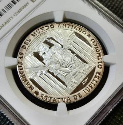 甄臻铺-世界币章拍卖（第44期）精品场拍品征集中，送拍享返佣金等优惠多多 NGC-PF67ULTRA CAMEO 古巴 1997年 10比索 古巴古代七大奇迹系列-宙斯神殿 （15克/35.8mm/999银）